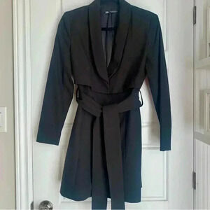 ZARA Black Blazer Dress with fabric belt tie -  Size M
